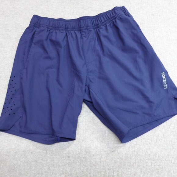 Legends Shorts Small Blue Solid Drawstring Unlined 6" in Perforated - Picture 1 of 14